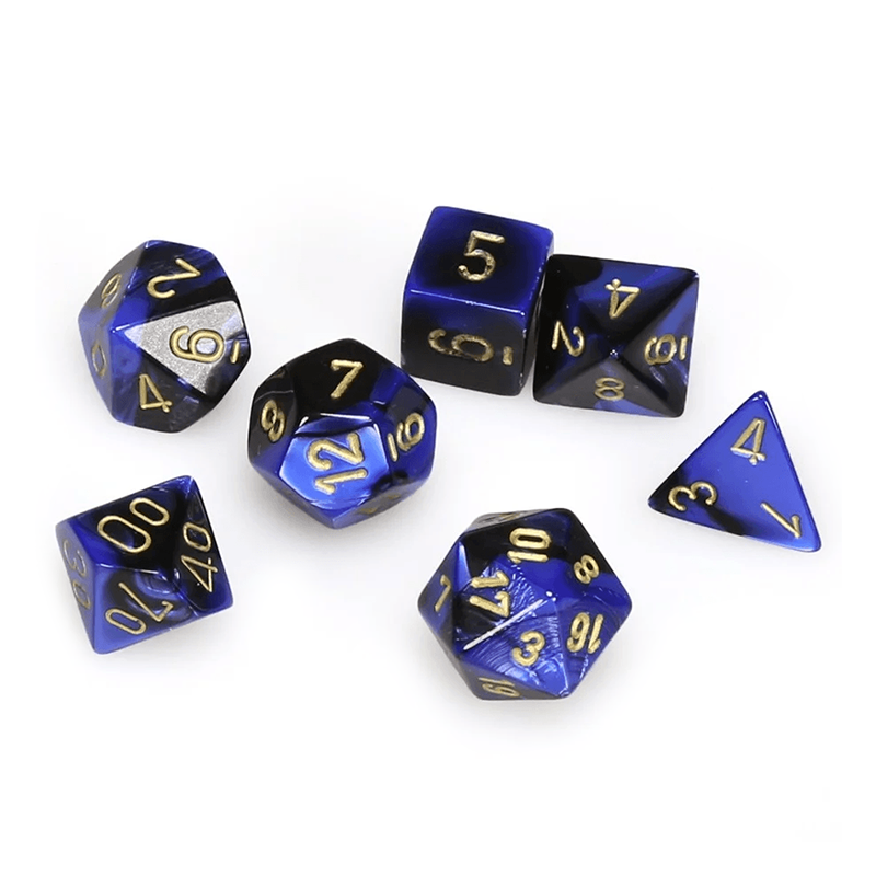 Chessex GEMINI BLACK-BLUE/GOLD Set Kockica