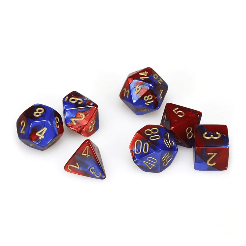 Chessex GEMINI BLUE-RED/GOLD Set Kockica