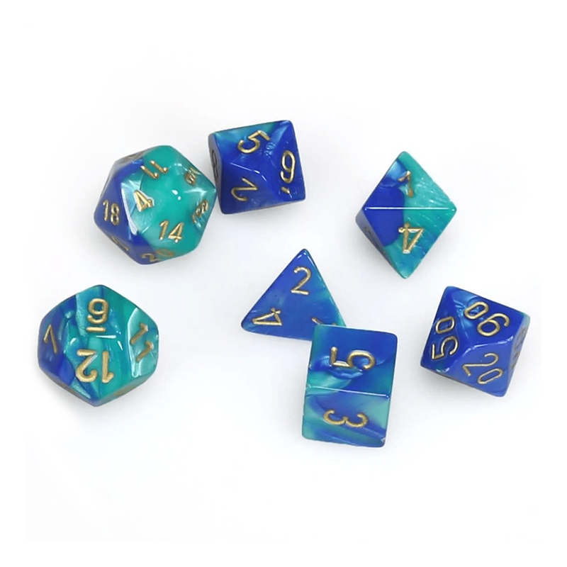 Chessex GEMINIBLUE-TEAL/GOLD Set Kockica