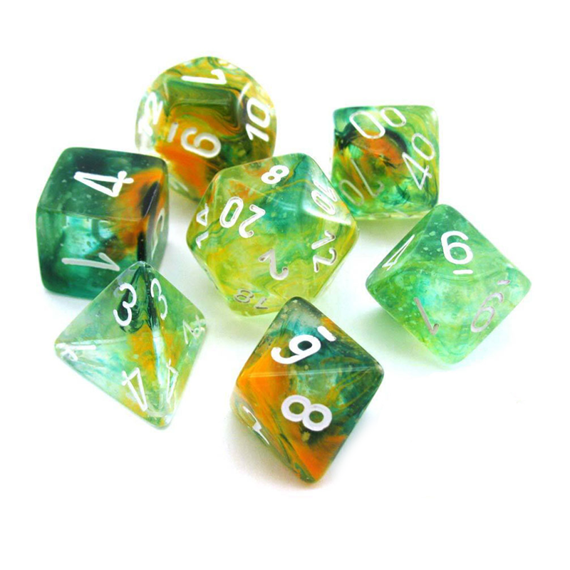 Chessex NEBULA SPRING/WHITE Set Kockica