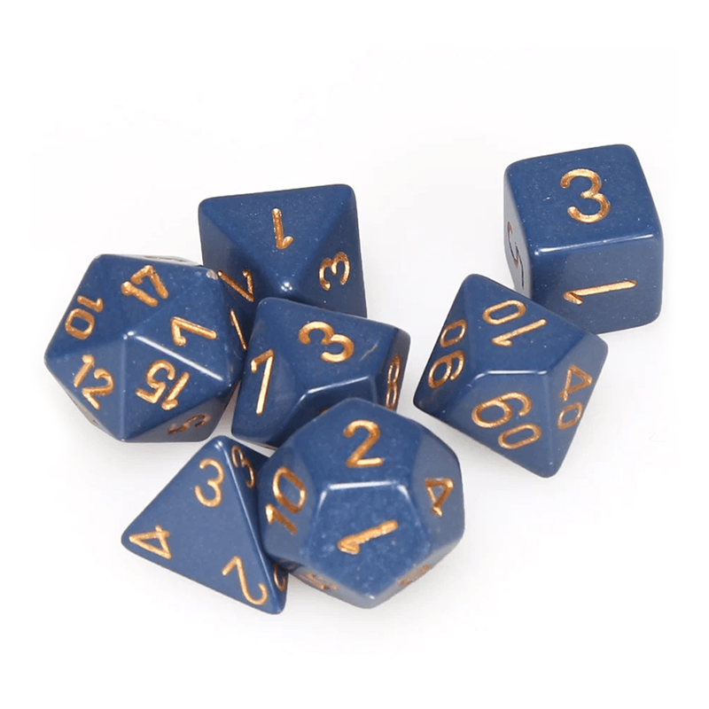 Chessex OPAQUE DUSTY BLUE / COPPER Set Kockica