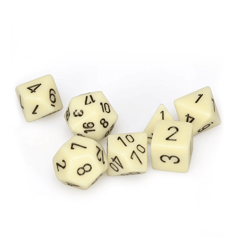 Chessex OPAQUE IVORY / BLACK Set Kockica