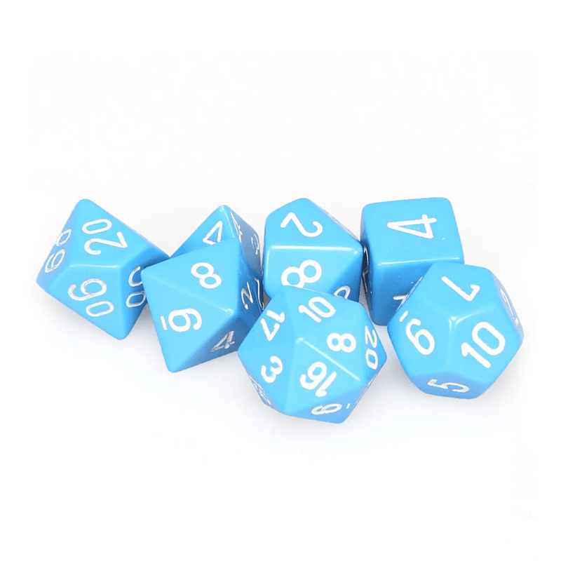 Chessex OPAQUE LIGHT BLUE / WHITE Set Kockica