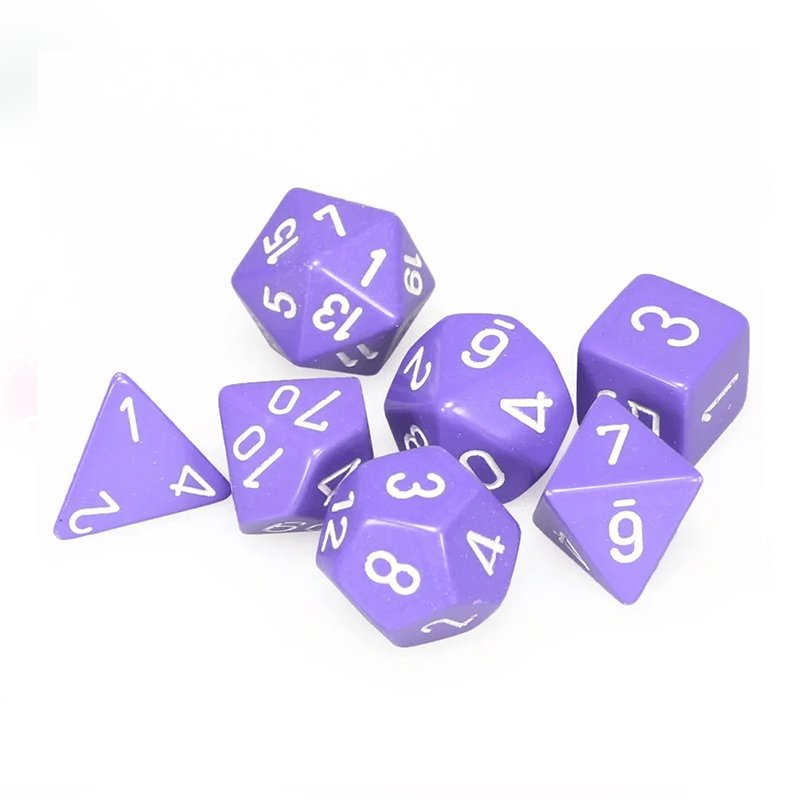 Chessex OPAQUE PURPLE / WHITE Set Kockica