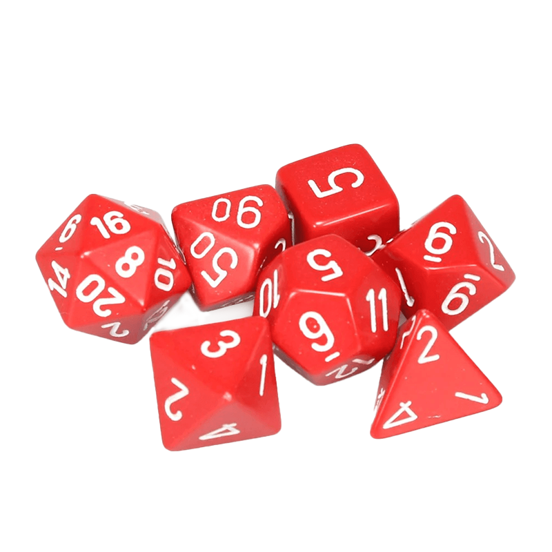 Chessex OPAQUE RED / WHITE Set Kockica