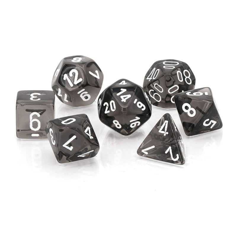 Chessex TRANSLUCENT SMOKE / WHITE Set Kockica