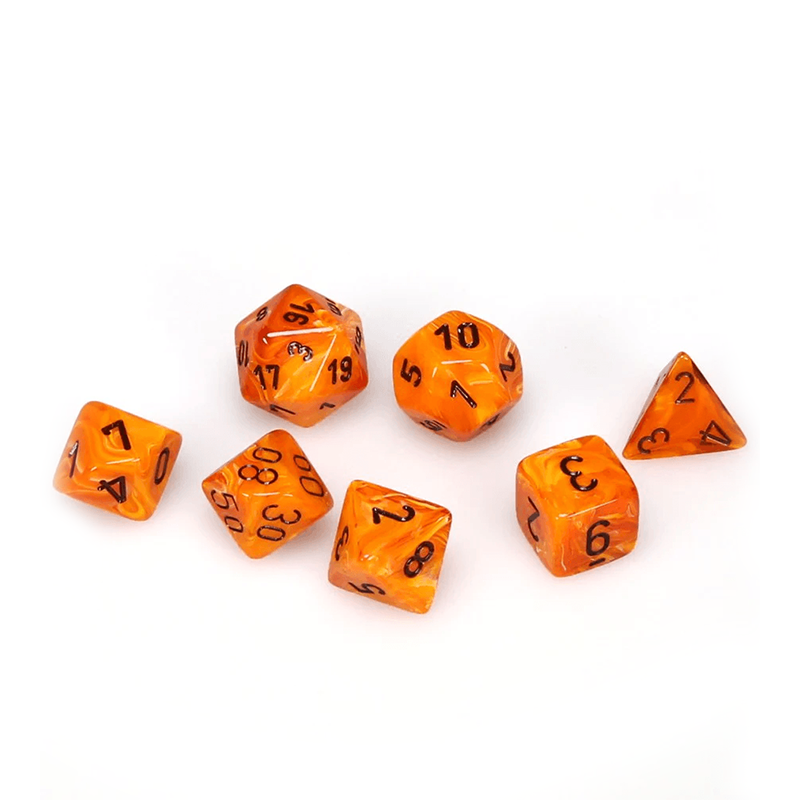 Chessex VORTEX ORANGE/BLACK Set Kockica
