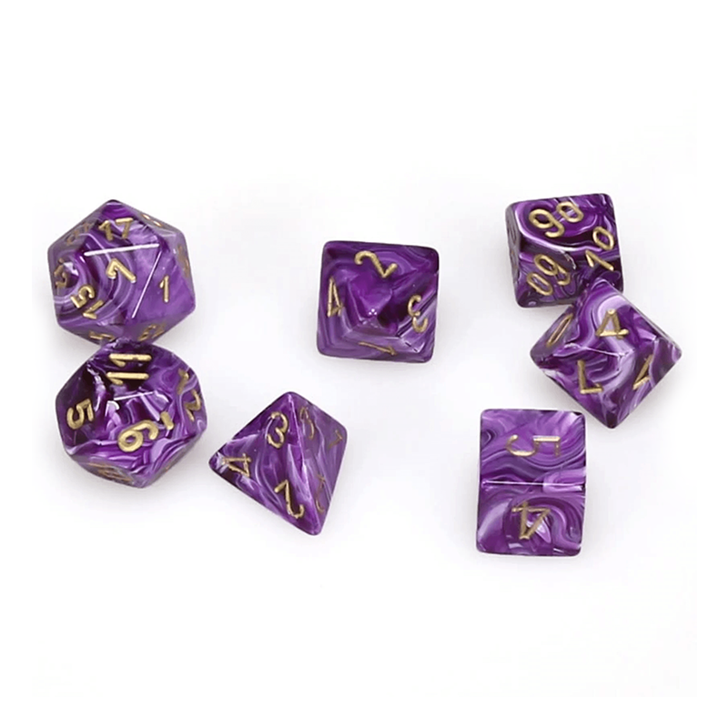 Chessex VORTEX PURPLE/GOLD Set Kockica
