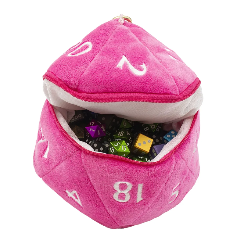 ULTRA PRO D20 PLUSH BAG HOT PINK