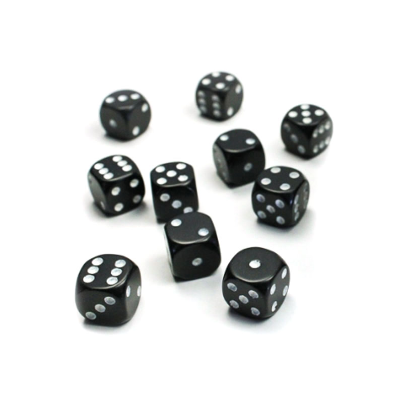 CHESSEX OPAQUE 12MM BLACK/WHITE SET D6 KOCKICA