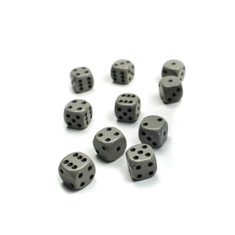 CHESSEX OPAQUE 12MM DARK GREY/BLACK SET D6 KOCKICA