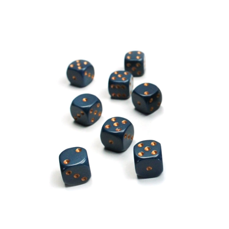 CHESSEX OPAQUE 12MM DUSTY BLUE/COPPER SET D6 KOCKICA