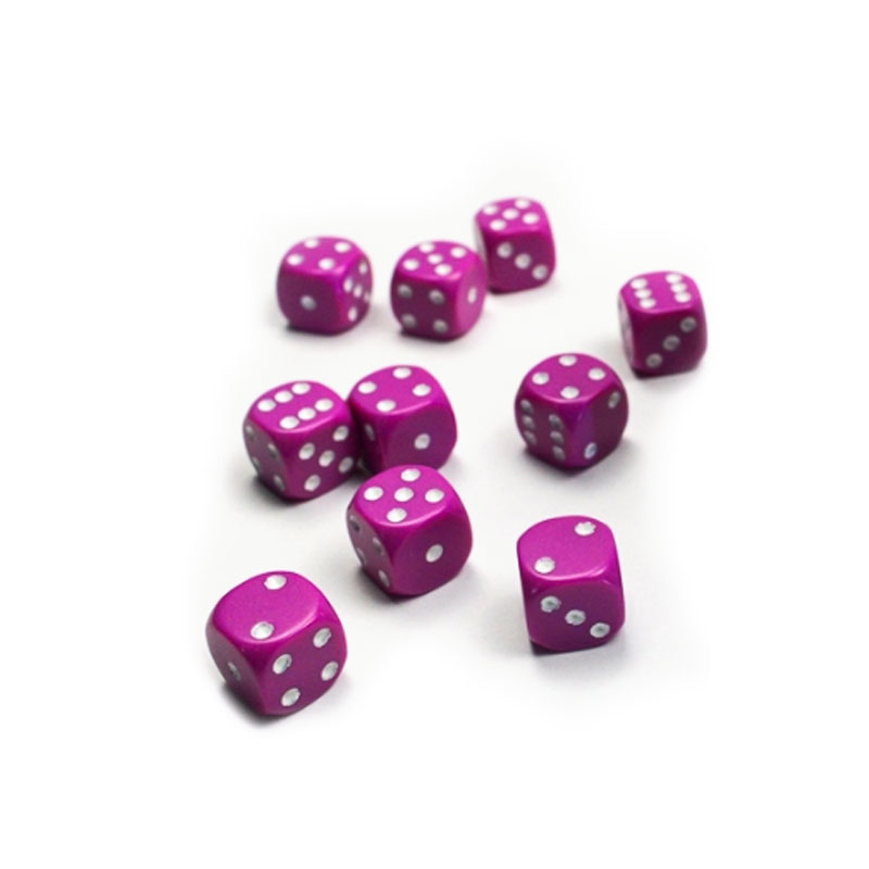 CHESSEX OPAQUE 12MM LIGHT PURPLE/WHITE SET D6 KOCKICA