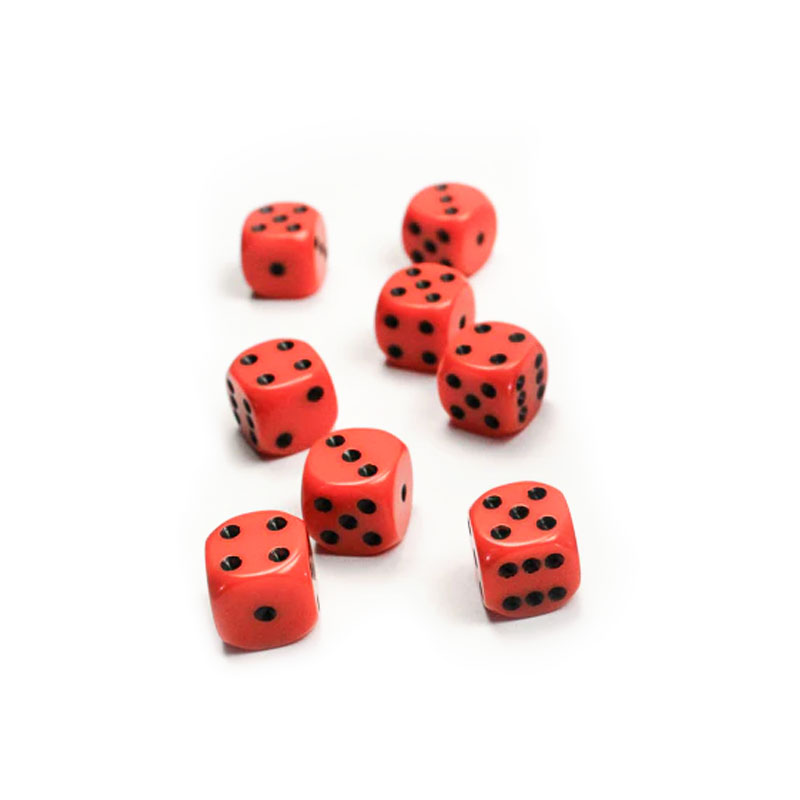 CHESSEX OPAQUE 12MM ORANGE/BLACK SET D6 KOCKICA
