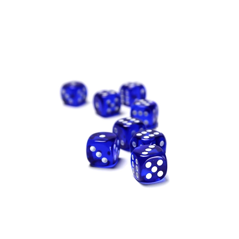 CHESSEX TRANSLUCENT 16MM BLUE/WHITE SET D6 KOCKICA