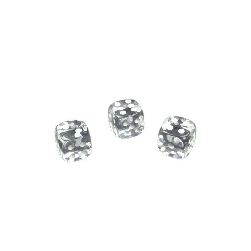 CHESSEX TRANSLUCENT 16MM CLEAR/WHITE SET D6 KOCKICA