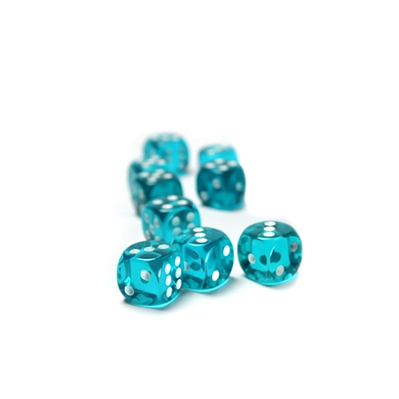 CHESSEX TRANSLUCENT 16MM TEAL/WHITE SET D6 KOCKICA