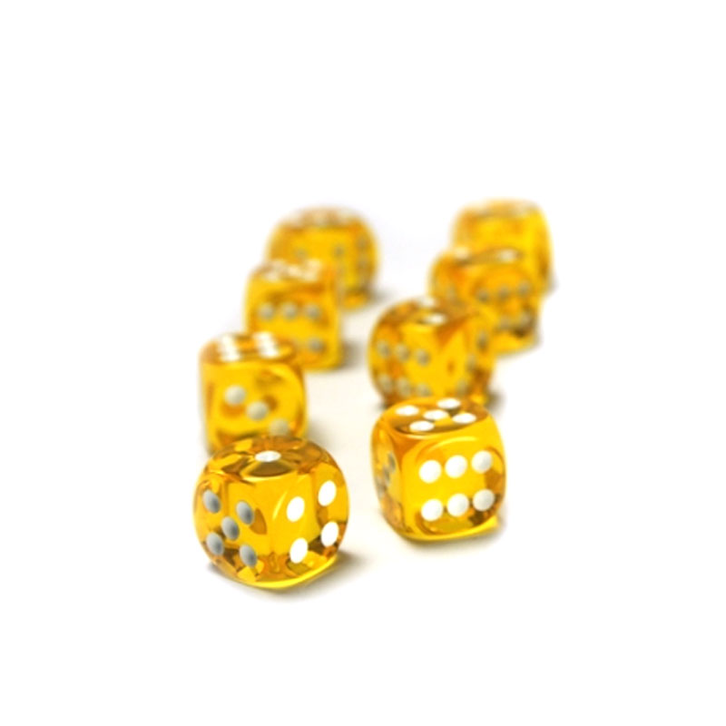 CHESSEX TRANSLUCENT 16MM YELLOW/WHITE SET D6 KOCKICA