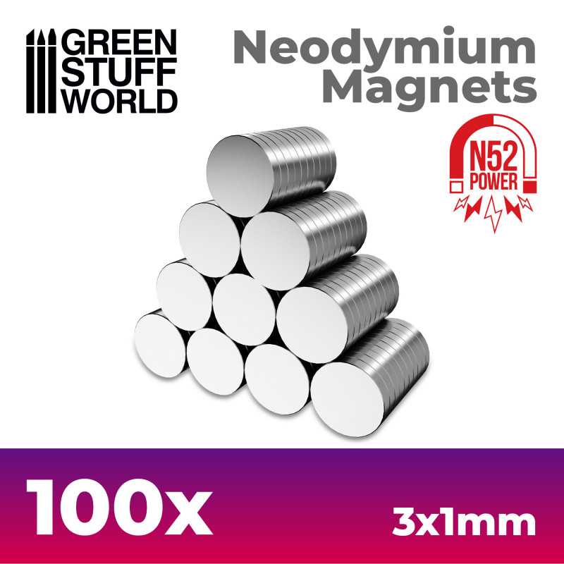 GSW: NEODYMIUM MAGNETS 3X1MM - SET X100 (N52)