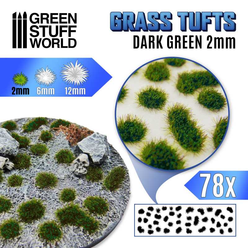 GSW: GRASS TUFTS - DARK GREEN 2MM