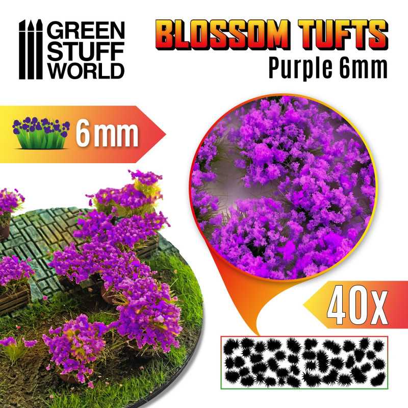 GSW: BLOSSOM TUFTS - PURPLE 6MM