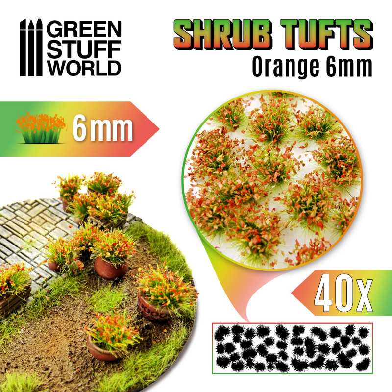 GSW: SHRUB TUFTS - ORANGE 6MM