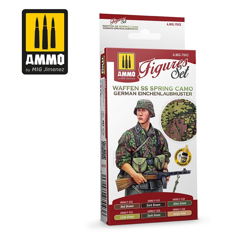 AMMO: 7043 - WAFFEN SS SPRING CAMO EINCHENLAUBMUSTER FIGURES SET