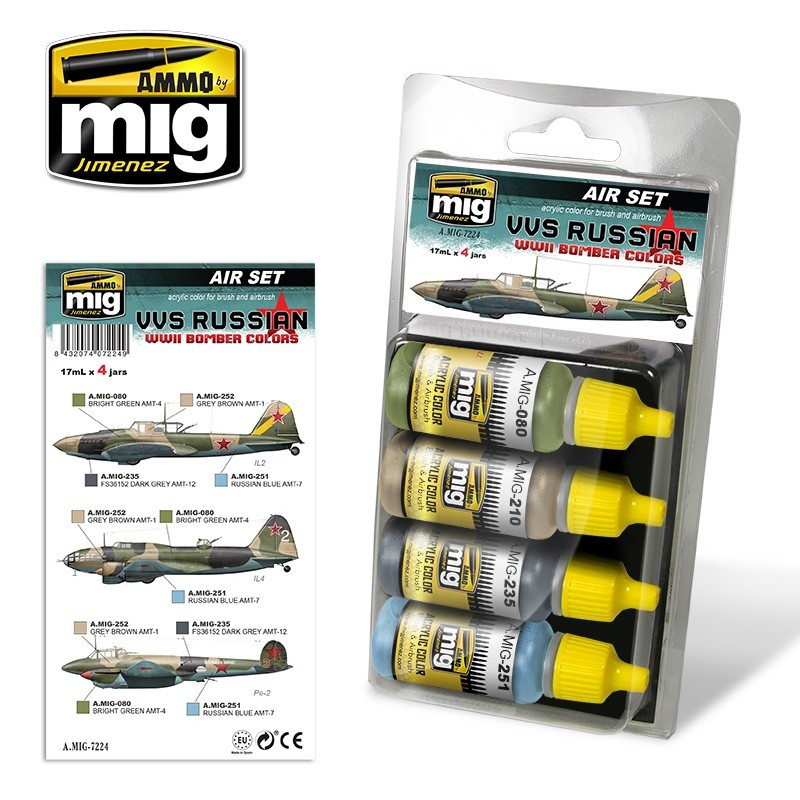 AMMO: 7224 - VVS RUSSIAN WWII BOMBER COLORS SET