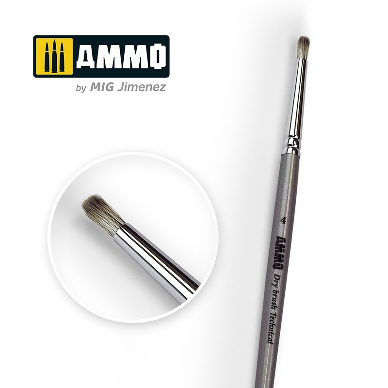 AMMO: 8701 - 4 AMMO DRYBRUSH TECHNICAL BRUSH